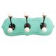 Turquoise Black Double Loop Ceramic Iron Wooden Hooks